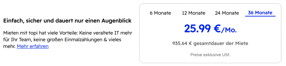 topi Elements - Rental overview gif showing toggling of different tenures